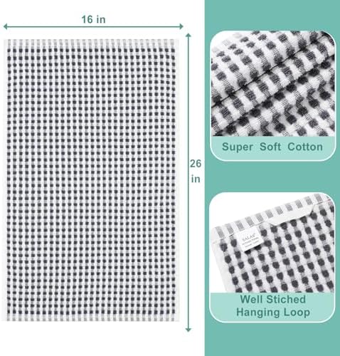 SALAS Cotton Dish Towels Cloths for Kitchen Drying Dishes, Lattice