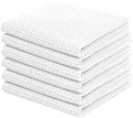 Shreem Linen 100% Cotton Kitchen Dish Cloths, 6 Pack Waffle Weave