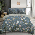 Natural Wildflower Landscape Duvet Cover King 3Pcs, Breathable