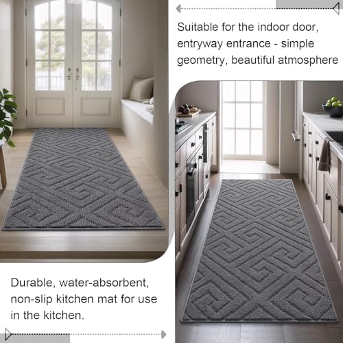 AROGAN Washable Chenille Hallway Runner Rug Non Slip Mat, 24x60 Inch