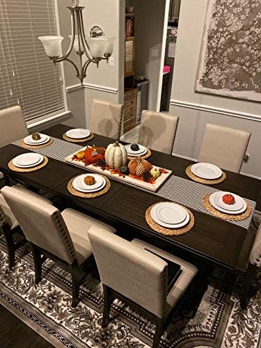 Set of 2 Woven Placemats for Dining Table, Natural Water Hyacinth