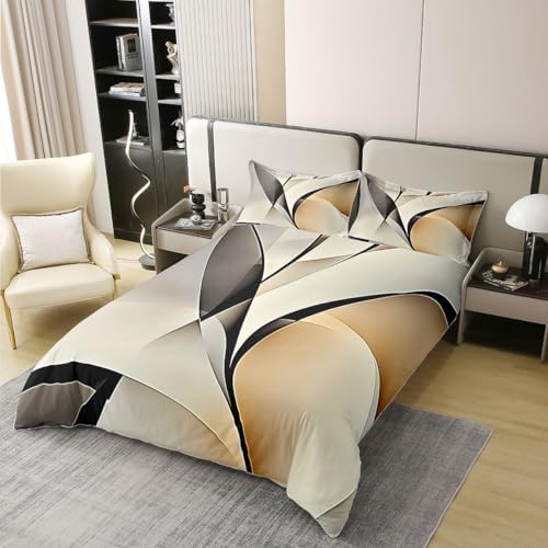 Abstract Stripes 100% Cotton Duvet Cover Twin Modern Retro Geometric