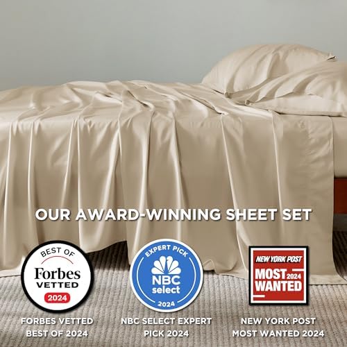 Bedsure King Size Beige Cooling Sheet Set and Boho Duvet Cover Set