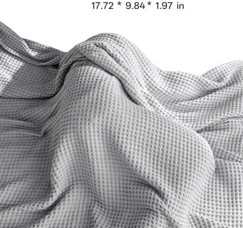 Cotton Blanket Queen Size for Summer Waffle Weave Thin Lightweight