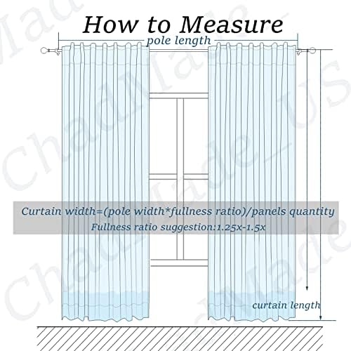 ChadMade Set of 2 Solid Velvet Curtain Panel Drapes Back Tab/Rod