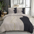 Kids Beige Bedding Duvet Cover Set King Size Teenager Geometric