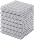 Homaxy 100% Cotton Waffle Weave Kitchen Dish Cloths, 7-Pack, Light