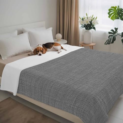 Flannel Fleece Blankets Classic Solid Gray Soft Cozy Warm Fuzzy Throw