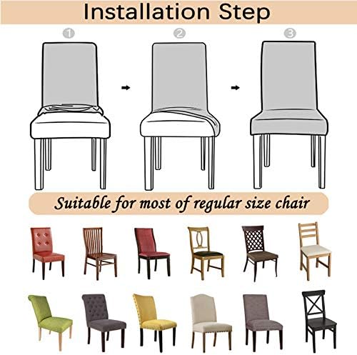 Dimatic 2 Pack Dining Chair Covers, Stretch Spandex Removable Washable