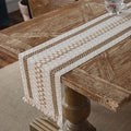 Hsvanyr Farmhouse Long Macrame Tablecloth Runner Cotton Linen with