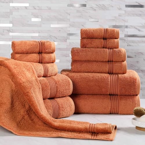 BLUENILEMILLS Egyptian Cotton Plush Towels, Towel Set for Bathroom