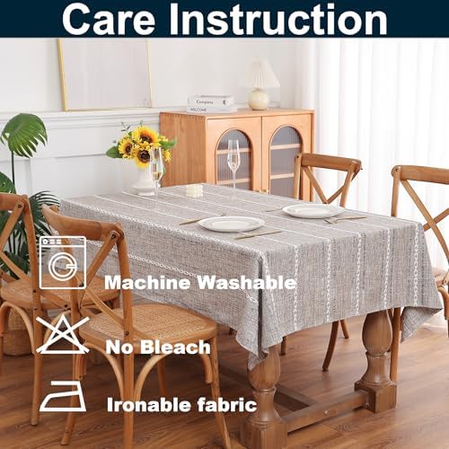 Gernaice Square Tablecloth Cotton Linen Table Cover 70” x 70” Dark
