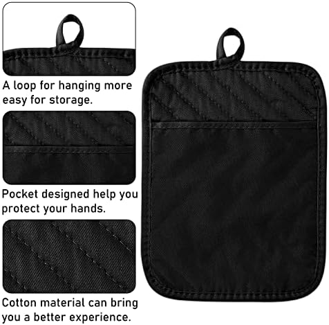 5Pack Pot Holders for Kitchen Heat Resistant Cotton Potholder