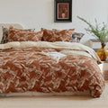 Simple&Opulence Muslin Duvet Cover Set Queen Size, 100% Washed Cotton