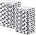 Homaxy 12 Pack Terry Kitchen Towels, 16"x25", Black