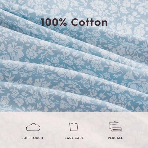 Laura Ashley - Twin Size Sheet Set with Fitted Sheet & Pillowcase