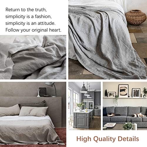 BISELINA Linen Sheet French Flax Flat Sheet Only 55% Euro Linen 45%