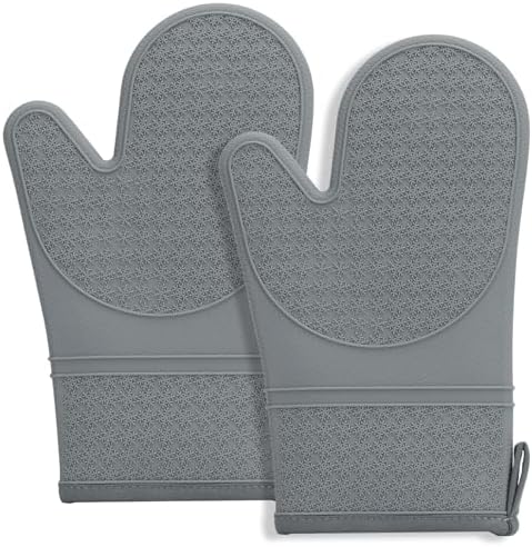 Silicone Oven Mitts, Heat Resistant 500F Kitchen Mitts 2PCS, 11.6"