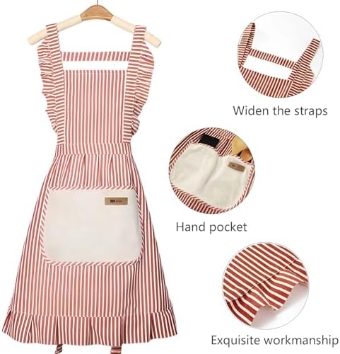 1 Pack Kitchen Cooking Aprons Cotton Vest Soft Long Ties Adjustable