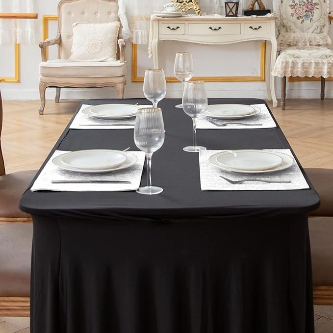 Cloth Placemats Set of 12, Linen Type Fabric Placemats Machine