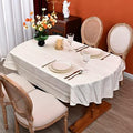 Boho Oval Tablecloth 60 x 120 Inches, Farmhouse Striped Washable