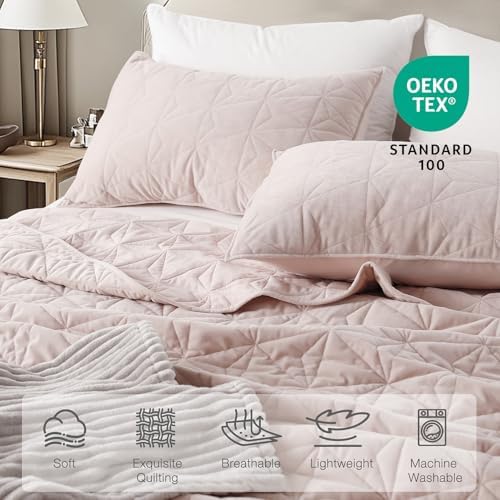 Corduroy Quilt Set Oversized King 112"x106", Lightweight All-Season