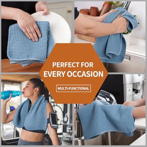 Microfiber Waffle Hand Towels, 2 Pieces, Soft, Absorbent, Fast Drying