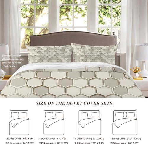 Shrahala Honeycomb Cells Geometric Pattern 100% Cotton Duvet Cover Set