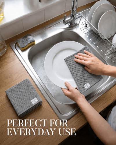 Bumble Dish Cloths (8-Pack), 100% Cotton Kitchen Towels, 12"x12"