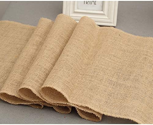 LNKA Burlap Table Runner 12 x 108 inch Natural Jute Country Vintage