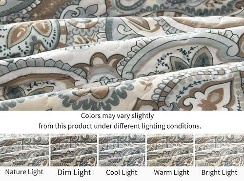 3-Piece Fine printed Oversize (100" X 95") Quilt Set Reversible
