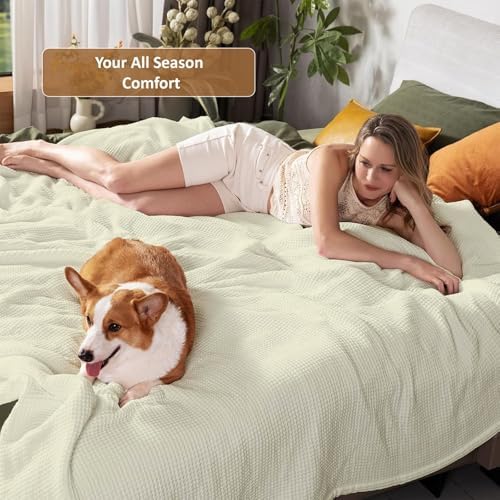 Waffle Weave Full Size Blanket - 100% Tencel Cotton Blanket - Soft