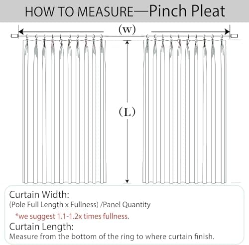 Macochico Pinch Pleat Blackout Curtains 84 Inches Length Drapes Solid