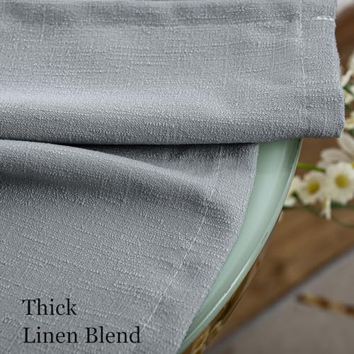 Linen Blended Rustic Curtains 96 inch Length 2 Panels for Living Room