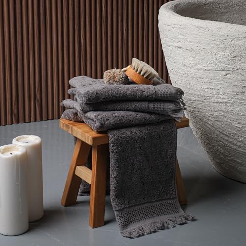 SOFE H&L | NADIAS Decorative Turkish Hand Towels, Set of 4 | Gray
