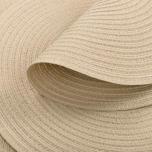 SHACOS 15 inch Round Braided Placemats Set of 4 Cotton Polyester Place