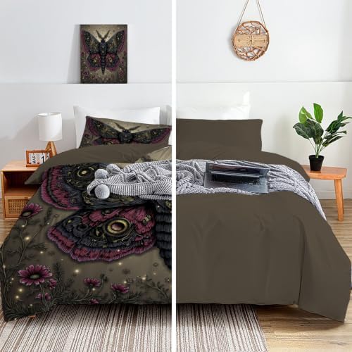 Charcoal Gray Mysterious Halloween Animals Duvet Cover Set For Women