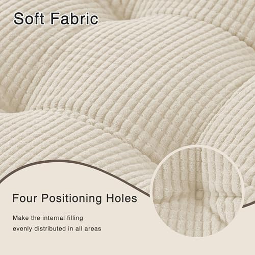 OVOV Kitchen Chair Cushions Set of 4, 17"X16", Non-Slip, Beige