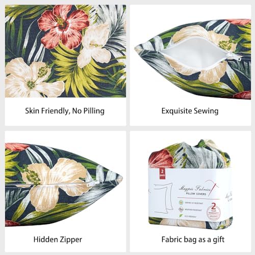 Magpie Fabrics Pack of 2 Outdoor Waterproof Throw Pillow Covers 18 x