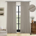 TWODRAPES Taupe Burlywood Pinch Pleated Linen Curtains 96 Inches Long