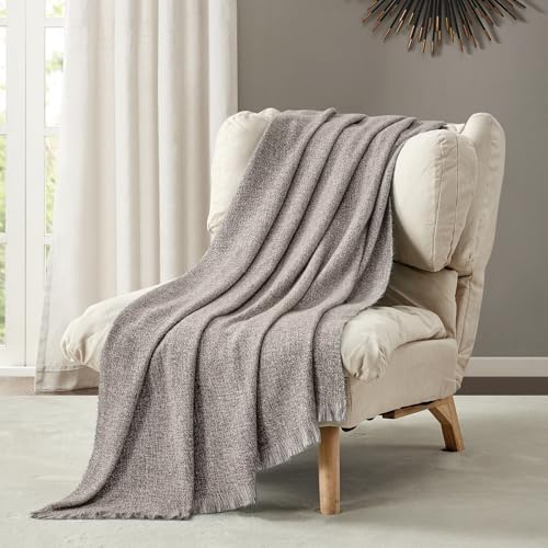 BOURINA Brown Throw Blanket Faux Cashmere Throw Outdoor Blanket 50"x