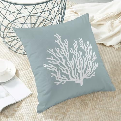 AEIOAE Seafoam Blue Coral Pillow Covers 18 X 18 Inch Set of 2