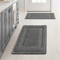 MIULEE Set of 2 Waffle Bathroom Rugs Dark Grey Boho Bath Mat 17x24 in