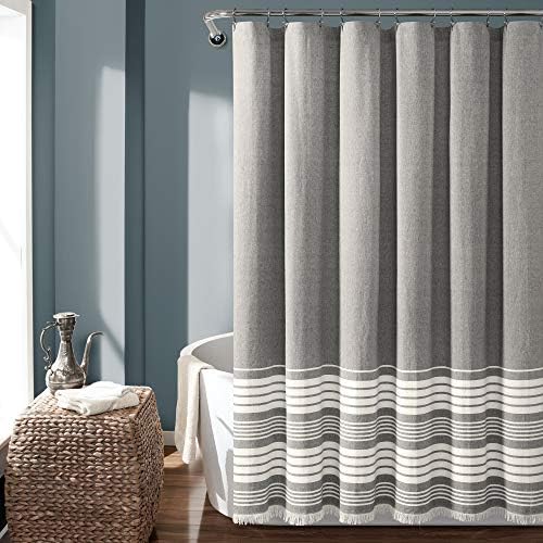 Lush Decor Nantucket Yarn Dyed Cotton Blend Tassel Fringe Shower