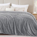 BEDELITE 3D Ribbed Jacquard Grey King Size Blankets for Bed, 108x90
