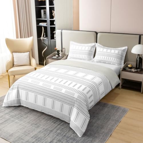 Feelyou Striped Duvet Cover 100% Cotton King Size