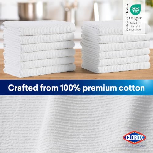 Clorox Ribbed Bar Mops - 100% Cotton Quick Dry Extra Large Dishcloths