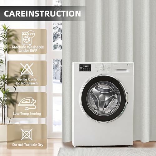 100% Blackout Curtains for Bedroom - Linen Textured Full Light