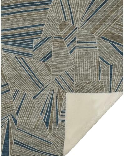 Addison Rugs ASB915 Taupe 50" x 70" Oversized Sherpa Throw Blanket
