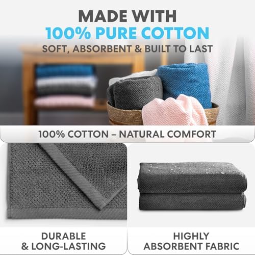 Simpli-Magic 79451 Popcorn Textured Bath Towels Set, 2 Bath Towels, 2